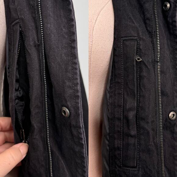 Urban Outfitters BDG Denim Utility Jacket Black Jean Oversized Goth Size M - Picture 11 of 13